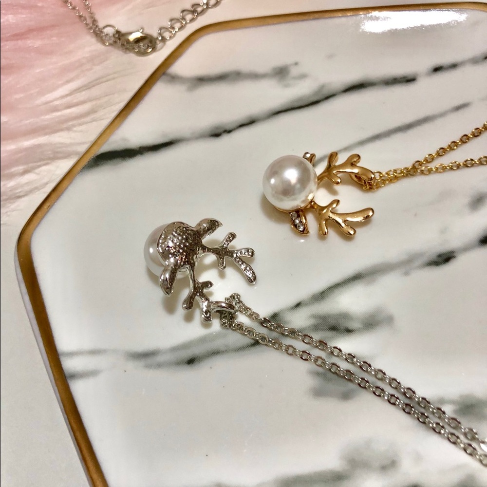 New Gold Reindeer Jewelry Rudolf Reindeer Games Holiday Set Bambi Fawn Lover